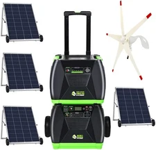 Power Pod Elite 1200 Watt Generators w/ 4 pcs Solar Panel & Wind Turbine