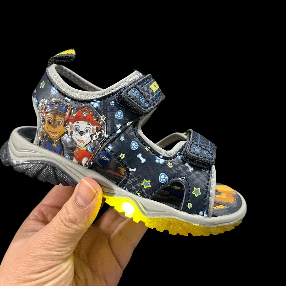 Sandalias iluminadas Nickelodeon Paw Patrol para niños pequeños talla 7 azul marino ajustables Foto 4 de 4
