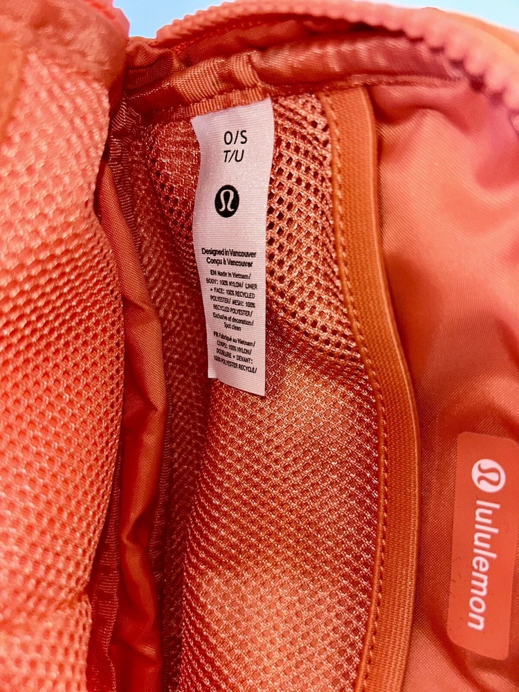 NWT Lululemon Everywhere Belt Bag 1L Coral Kiss with Extra Long 10ft Strap