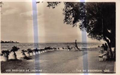 ILE DU SEIGNEUR Quebec Canada postcard RPPC Les Rapides de Lachine