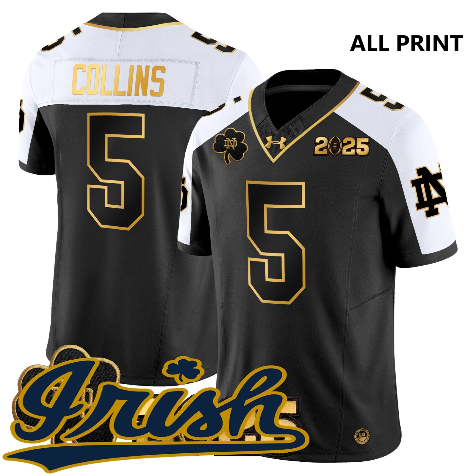 Notre Dame Fighting Irish #5 BeauxxCollins 2025 CFP  Jersey – All Print