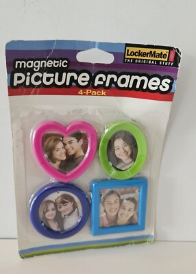 VTG 1990s Plastic Magnetic Locker Picture Frames by LockerMate. New in Package. 
