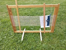 Set of three Vintage Wooden Sweden  Weaving tapestry Looms Väv Linda in working