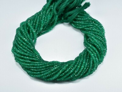 AAA Quality Natural Green Onyx Rondelle Faceted Gemstone Beads 13 Inch 1 Strand