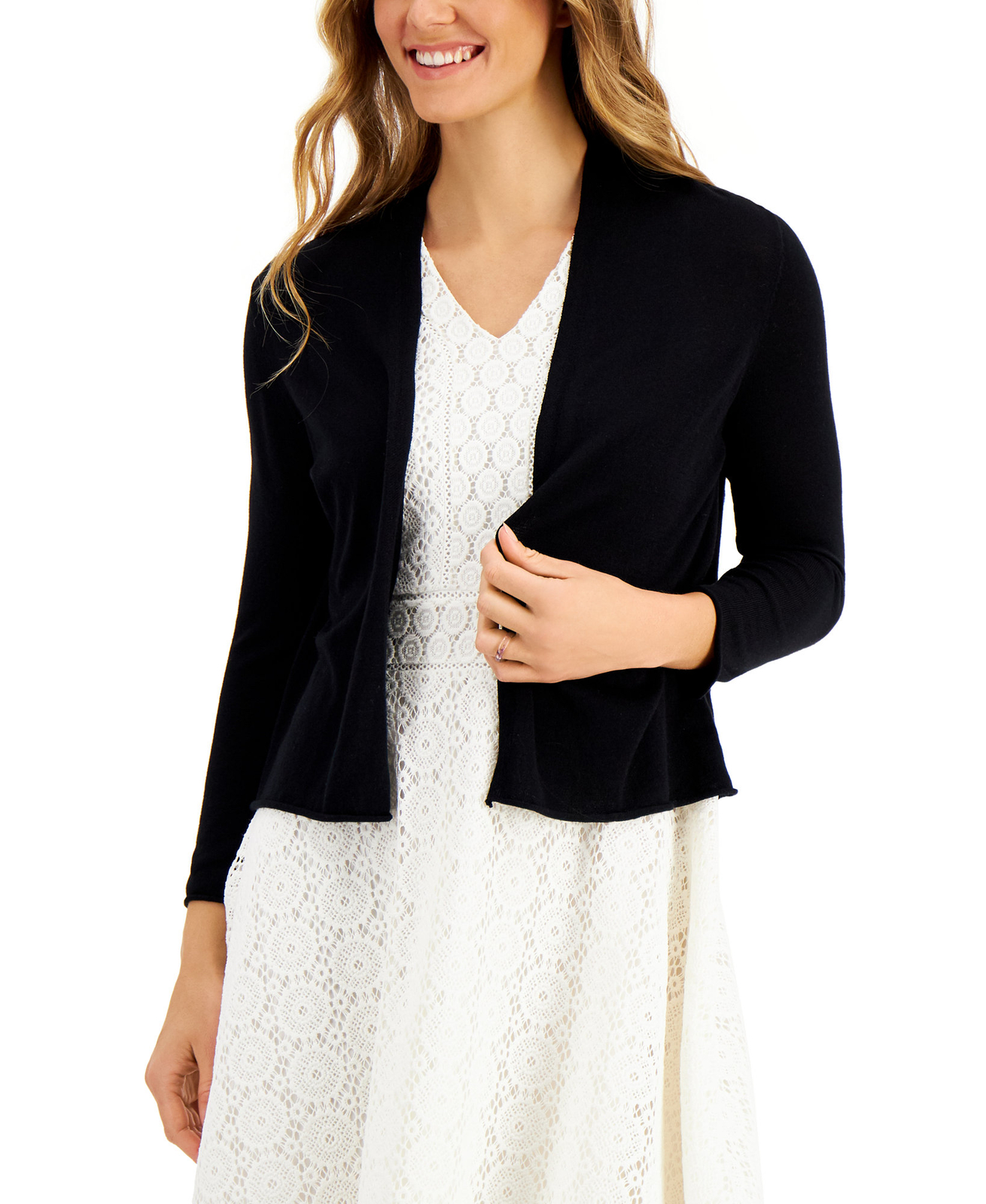 Charter Club Women's Open-Front Bolero (XX-Large, Deep Black)