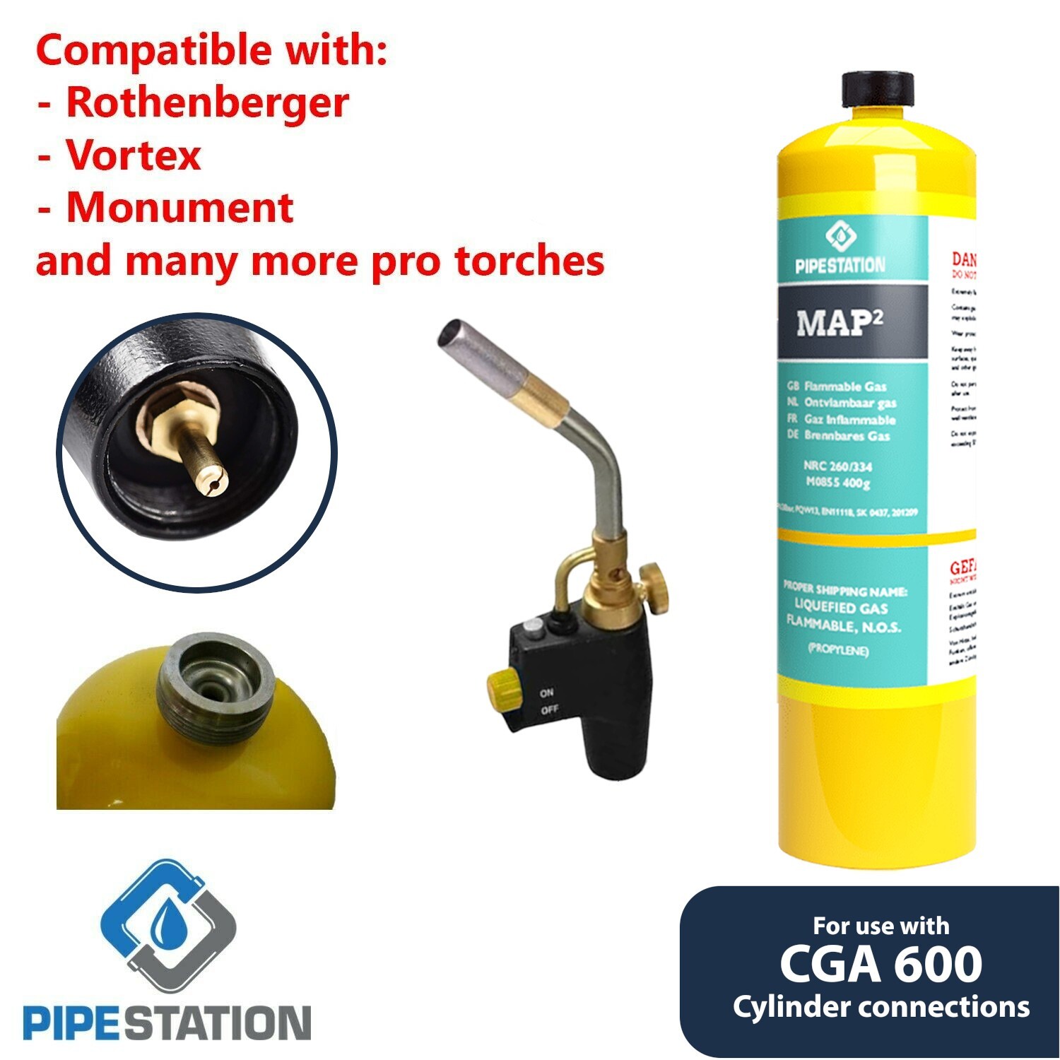 Map X Gas Cylinder 400G | Vortex Pro Brazing Torch and MAP-X Gas – PEEQT