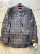 NWT STEVEN LAND Men's Multi Color Plaid Suit Modern 2Buttons Size 42L