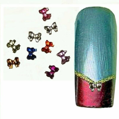 Nail-Art Decoration Kit 300 Strasssteine 3D SCHLEIFEN Schwarz Rosa Gold Set