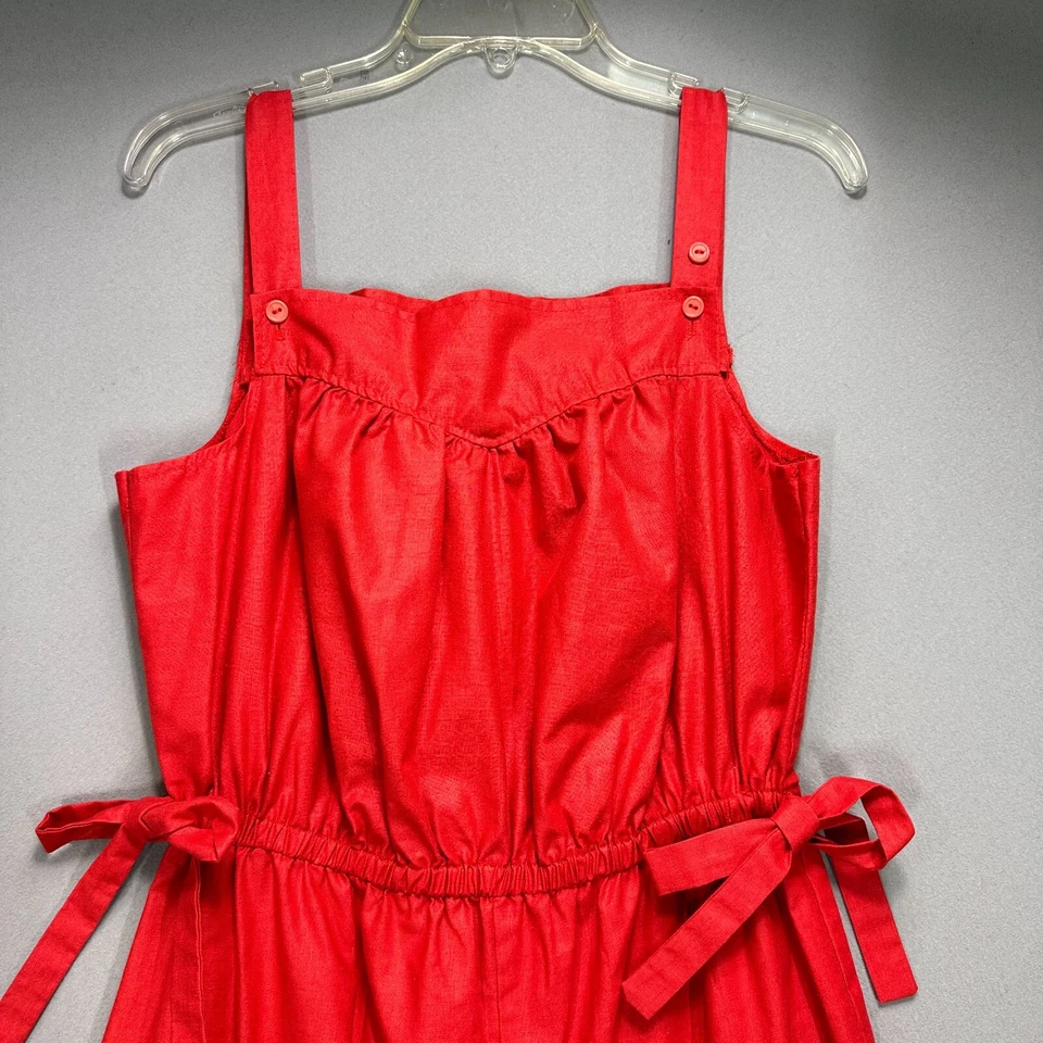 De Colección Para Mujer Mono Mameluco Pantalones Camiseta sin Mangas Barbiecore Años 60 70 Talla 13/14 Rojo Nuevo de Lote Antiguo Foto 2 de 4