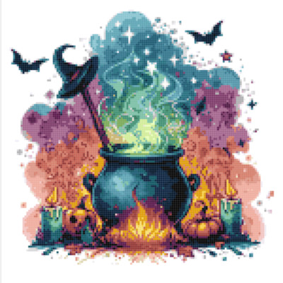 A Witches Brew Halloween Kreuzstich Papier Druckmuster Posted to You Spooky