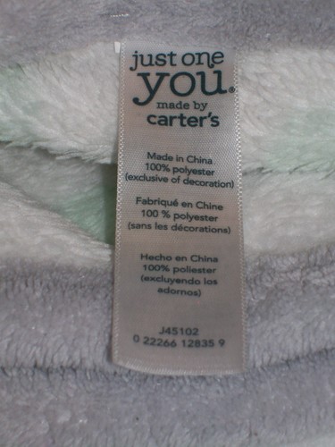 Carters Giraffe Polka Dot Baby Blanket Grey Green Security Lovey - Picture 4 of 4