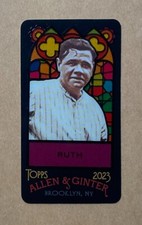 2023 Topps Allen & Ginter #372 Babe Ruth Base Mini SP Stained Glass Parallel /25
