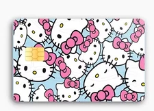 Sanrio Hello Kitty Credit Card Cover Sticker Skin Precut Small Chip Debit Bank