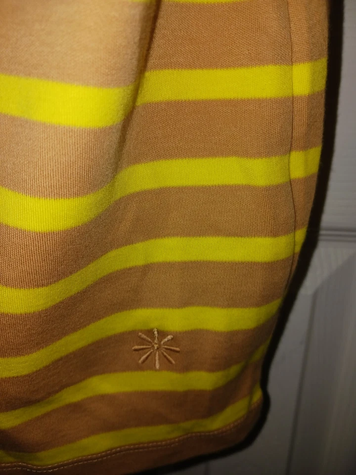 Isaac Mizrahi Live! Top Essentials Manga Larga Rayas Marrón Amarillo Cuello Tortuga Foto 4 de 4