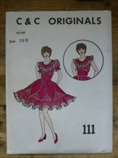 VTG UNCUT C&C ORIGINALS 111 SZ 6+8+10 SQUARE DANCE DRESS-COSTUME SEWING PATTERN