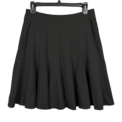 White House Black Market Black Poly Stretch A-Line Skirt Flowy