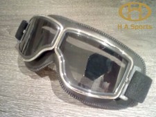 Retro Motorcycle Motorbike Aviator Goggles Glasses Vintage Outdoor Leather UK 