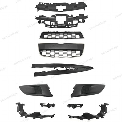 For Sonic 2012-2016 11PC Upper/Lower Chrome Grille & Radiator Support Cover Kit