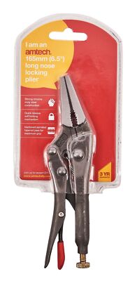 6'' Long Nose Heavy Duty Locking Pliers Vice Snap Grips Chrome Moly Steel Amtech