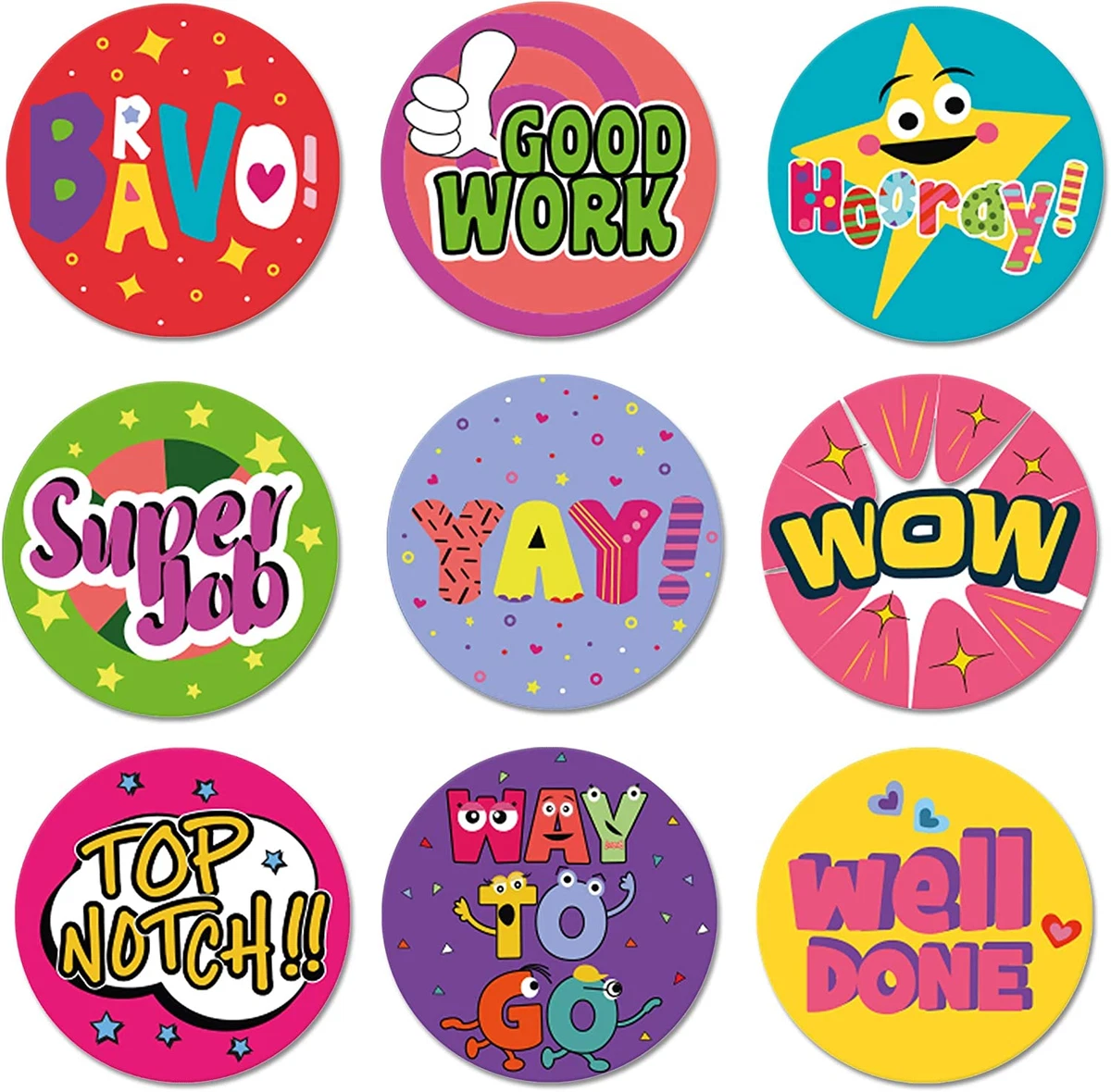 Reward Stickers for Kids. 1008 Stickers for Teachers in 9 Designs. 1 Inch  School | eBay