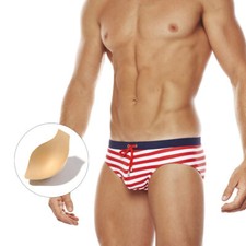 Traje de baño a rayas para hombre Bikini Playa Moda Ropa interior con copa