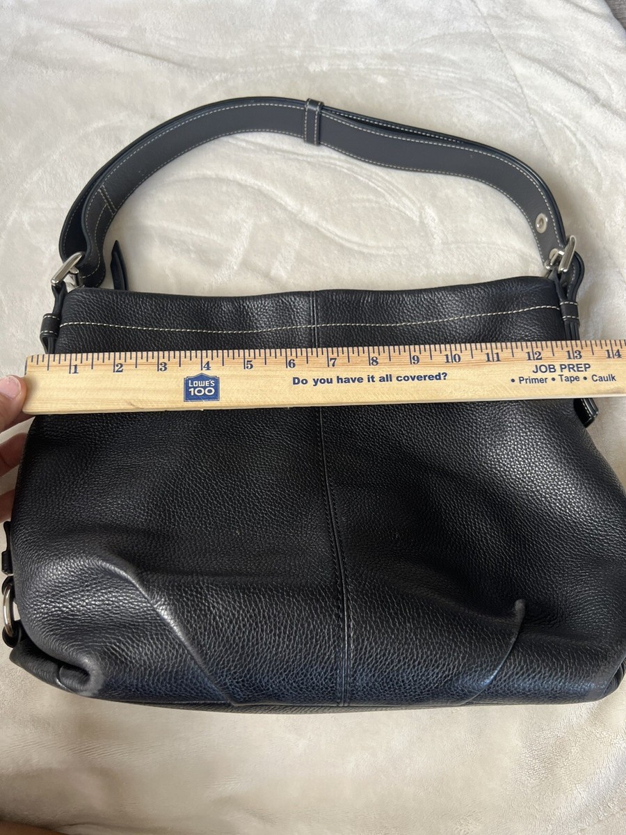 COACH F15064 Pebble Leather F15064 Black Shoulder Or Crossbody Bag