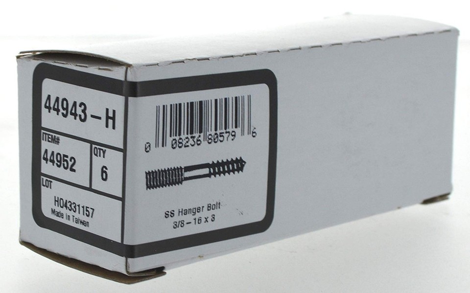 The Hillman Group 44954 3/8-16 X 4-Inch Stainless Steel Hanger Bolts, 6-Pack - View #9