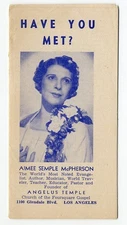 AIMEE SEMPLE McPHERSON c 1940 Angelus Temple PAMPHLET Church Evangelist
