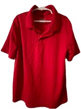 Cat  Jack Boys Red Polo Shirt School Uniform Collared Pullover Size L