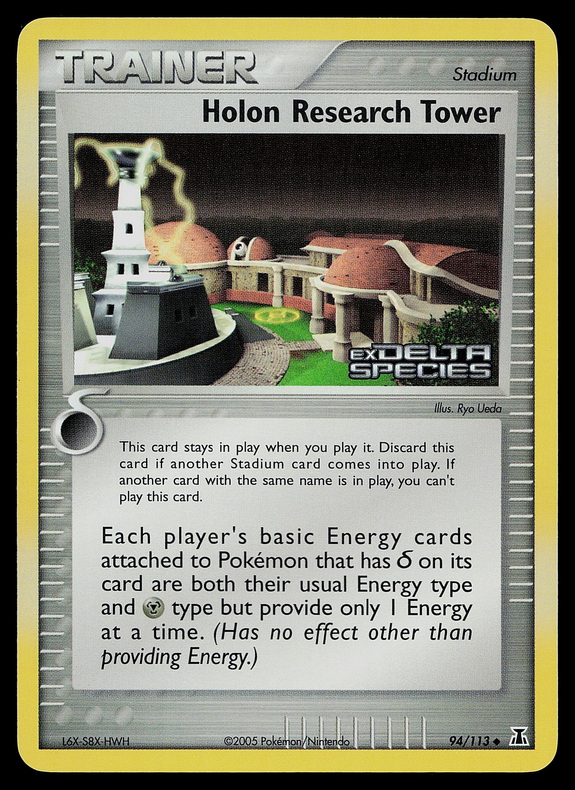 Pokemon Card - Holon Research Tower Delta Species 94/113 Reverse Holo Stamped