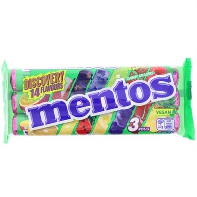 Mentos Discovery Chewy Dragees 3x37,5g Rollen 14x Fruchtiger Geschmack