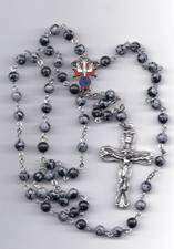 Knights of Columbus - Snowflake Obsidian 6mm beads   "MTKENT55" more rosaries.