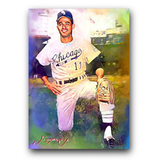 Luis Aparicio #8 Art Card Limited 23/50 Edward Vela Signed (Chicago White Sox)