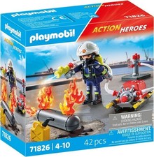 PLAYMOBIL 71826 Löschung eines Gastanks Feuerwehrmann Hydrant Wasserpumpe NEU