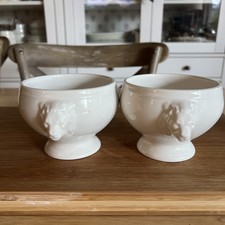 Lions Head Onion Soup Bowls Set Of 2 Pedestal...