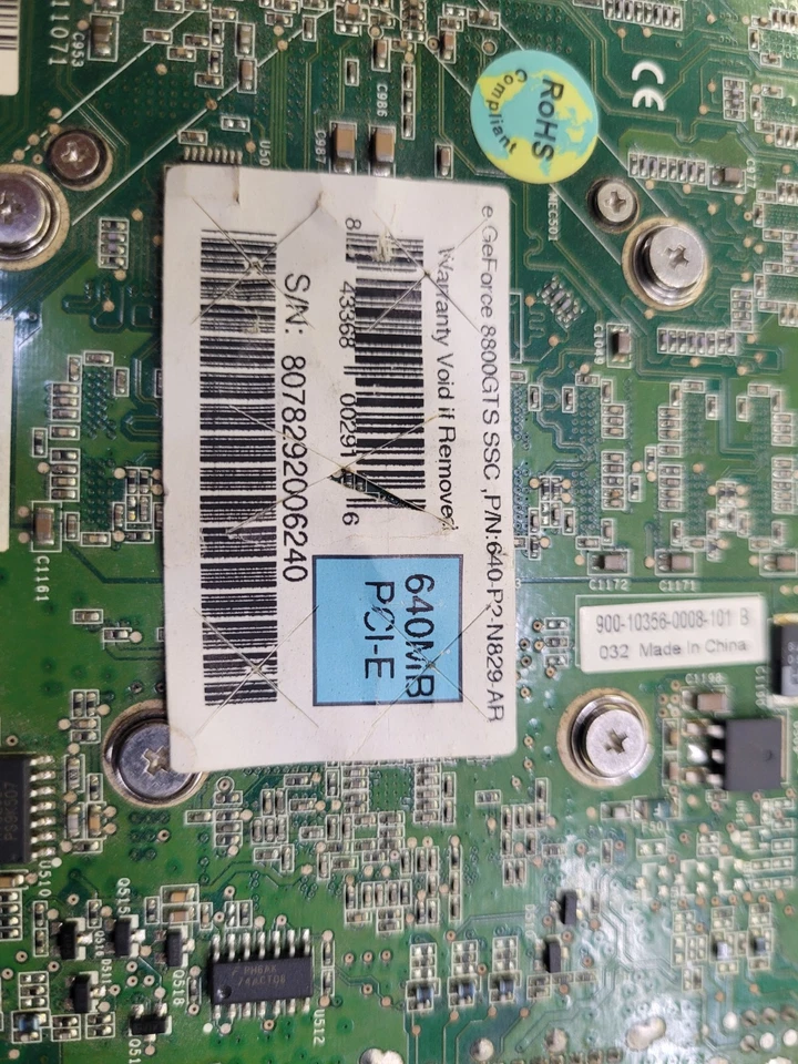 EVGA NVIDIA GeForce 8800 GTS (640P2N825AR) 640MB GDDR3 SDRAM PCI Express x16... - Image 2 of 4