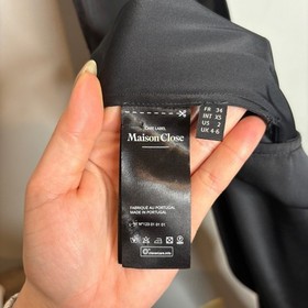 Maison Close Satin Backless Halter Maxi Dress XS Black