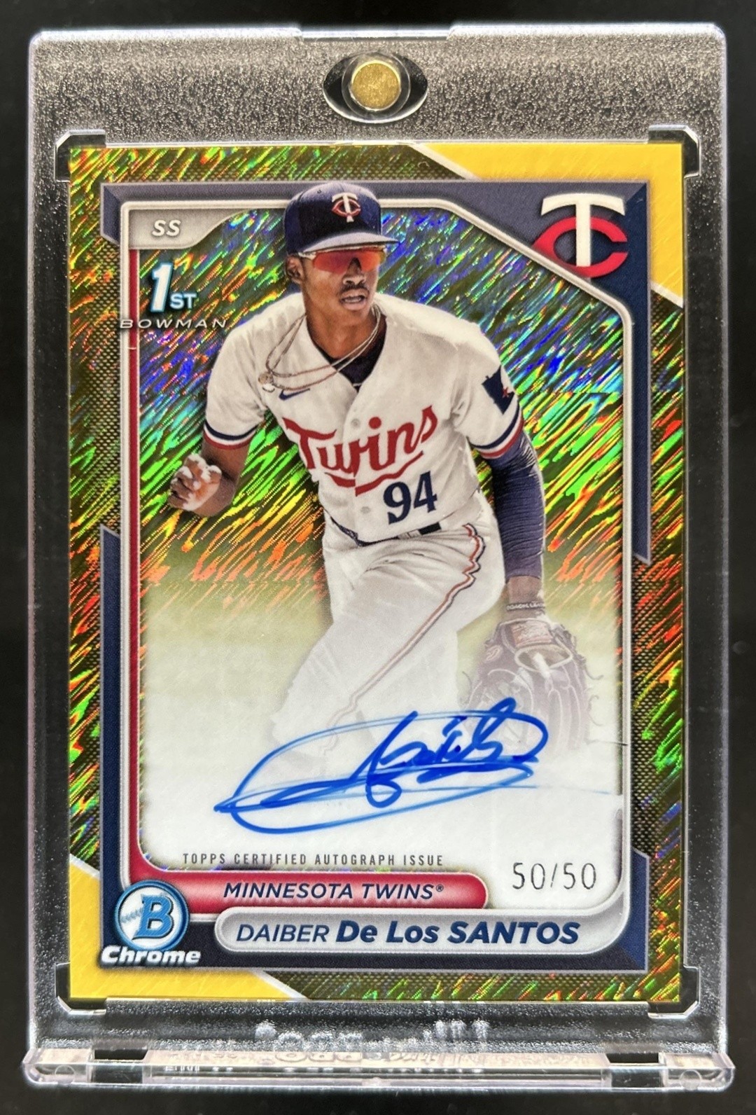2024 Bowman Chrome Daiber De Los Santos Auto Gold Shimmer Refractor 1st #/50