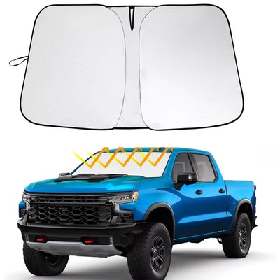 For 19-25 Chevy Silverado 1500 FoldableWindshield Sun Shade Visor UV Block Cover