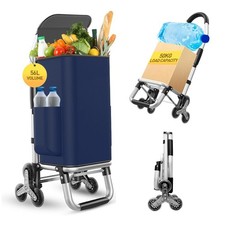 Heavy Duty 3 in 1 Shopping Cart, Foldable Hand Truck with 6 Wheels, 110 lbs G...