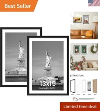 Safe and Stylish 2-Pack Black Picture Frames for 13x19 & 11x17 Photos