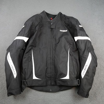 Cortech VRX 2.0 Jacket Mens XL Black Textile Motorcycle Armor Reflective Lined