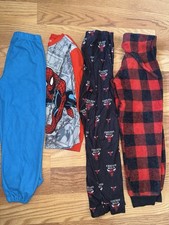 Boys Size 8 3pc Fleece Pajama Pants Lot Spider-Man Marvel Winter Pull-On