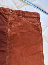 Gap Burnt Orange Corduroy Knee Length Straight Pencil Skirt Button Pocket Size 6