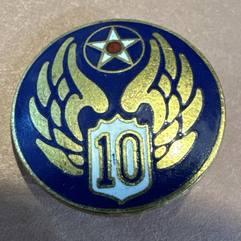 WW2 US Original 10th Army Air Force DUI DI Unit Crest Pin AF | eBay