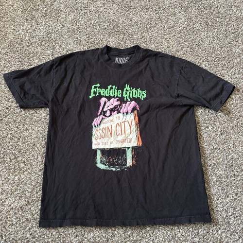 Freddie Gibbs SSSin City Souls Would Separately T Shirt Horror Gothic Rap Tee L