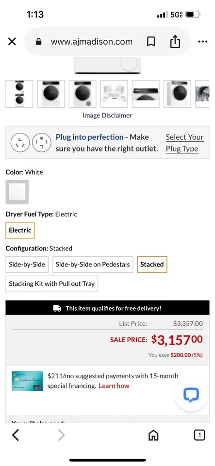 Bosch 500 Series 24" 4.0 Cu. Ft. Front Loading Electric Dryer and Compact Washer - Image 2 of 4