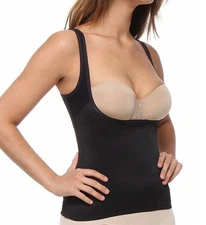 NEW NAOMI & NICOLE 771 BLACK UNBELIEVABLE STEP-IN TORSETTE SHAPEWEAR TOP LARGE