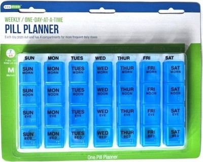 7 Day four times-a Day Weekly Pill Planner Organizer
