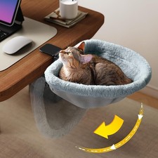 Cat Desk Bed - One-Click Folding Sunken Design  Space-Saving Semi-Circular Cat